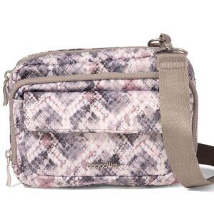 Modern Double Zip Crossbody - Boa Print